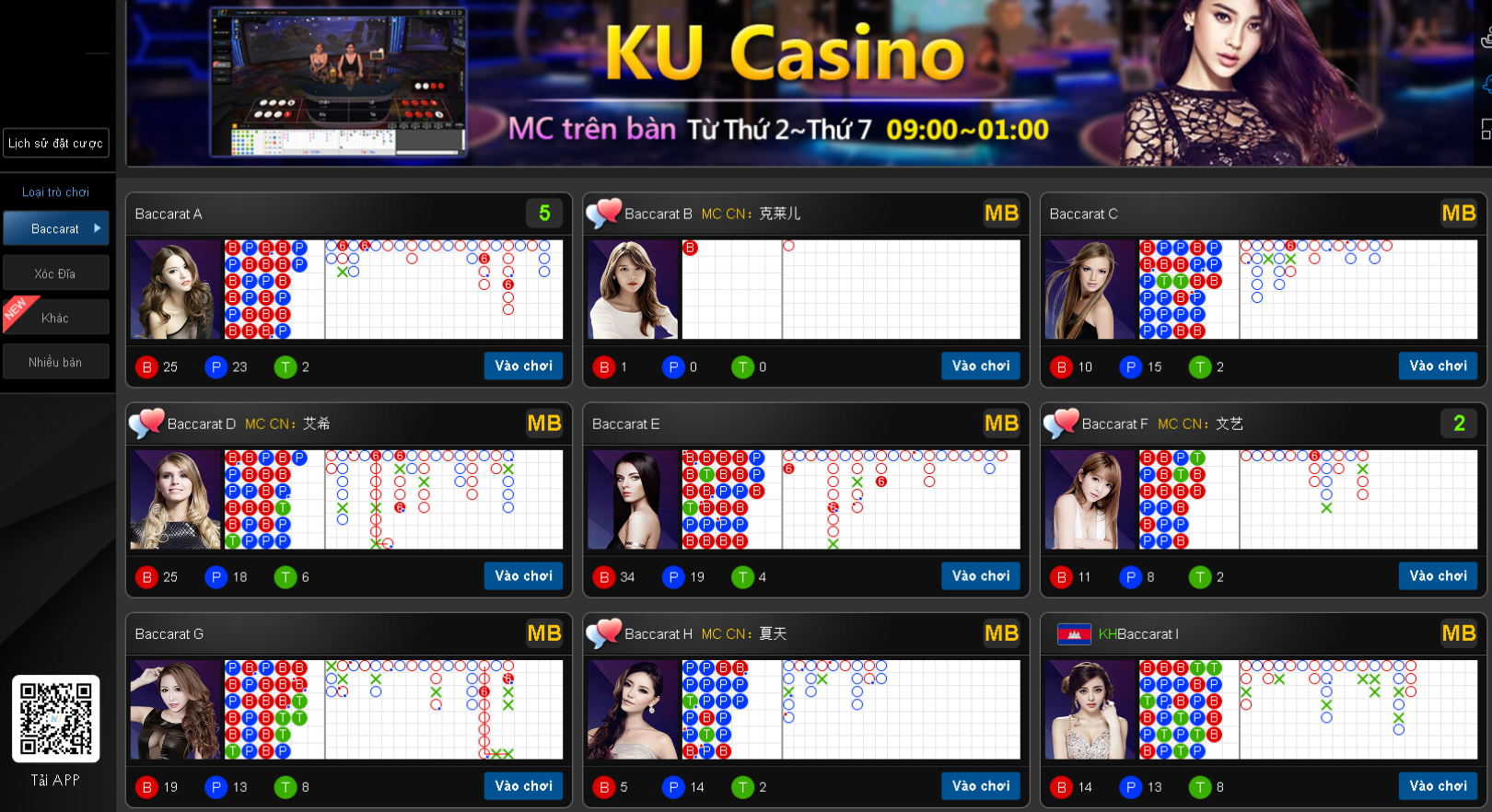 Tại KU Casino có MC phục vụ cho từng bàn