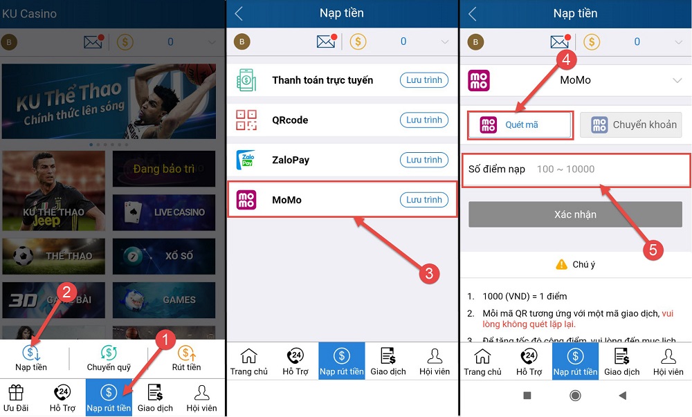 nạp tiền momo
